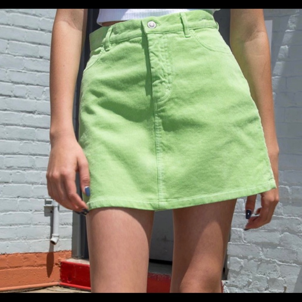 Brandy Melville john Galt green corduroy skirt